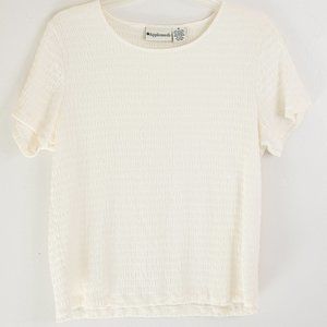 Appleseed's Casual Women's Short Sleeved Beige Top Size Medium